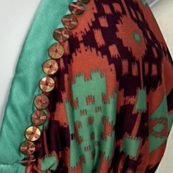 Sofia by VIX NWT Bikini Top LARGE Tribal Beaded Halter Swim Top Adjustable Ties - Picture 5 of 6